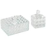 Cintella Clear Glass Jewelry Boxes with Lid Set of 2