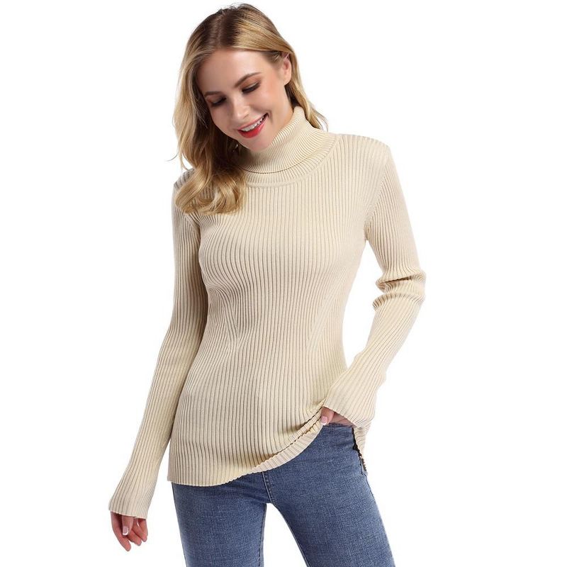 Whizmax Women Stretchable Mock Turtleneck Knit Long Sleeve Slim Fit Sweater, 3 of 7