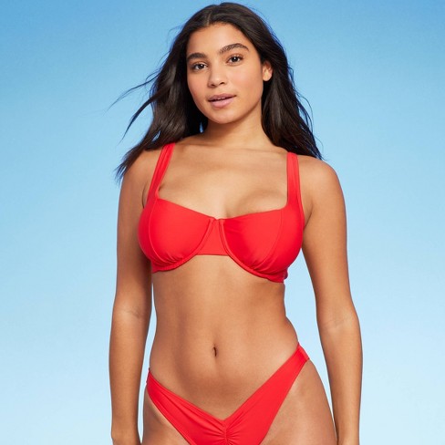 Women's Scoop Front Underwire Bikini Top - Wild Fable™ Red D/DD Cup