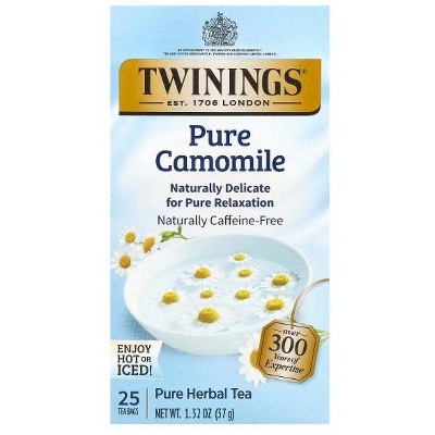 Twinings, Herbal Tea, Pure Camomile, Caffeine Free, 25 Tea Bags, 1.32 oz (37 g)