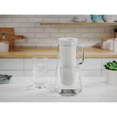 White 10-Cup BPA-Free Water Filter Pitcher with Easy-Fill Lid