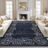 Modern Machine Washable Area Rugs Floral Printed Floor Carpet Non Slip Backing Stain Resistant Indoor Soft Mat - 4 of 4