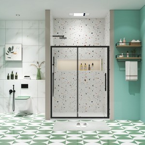 NicBex Shower Door 44"-48"Wx72"H Double Sliding Shower Door with 1/4" (6mm) Tempered Glass for Walk-in Shower - 1 of 4