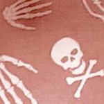 allover bones skull red