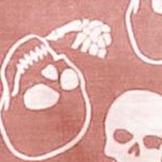 allover bones skull red