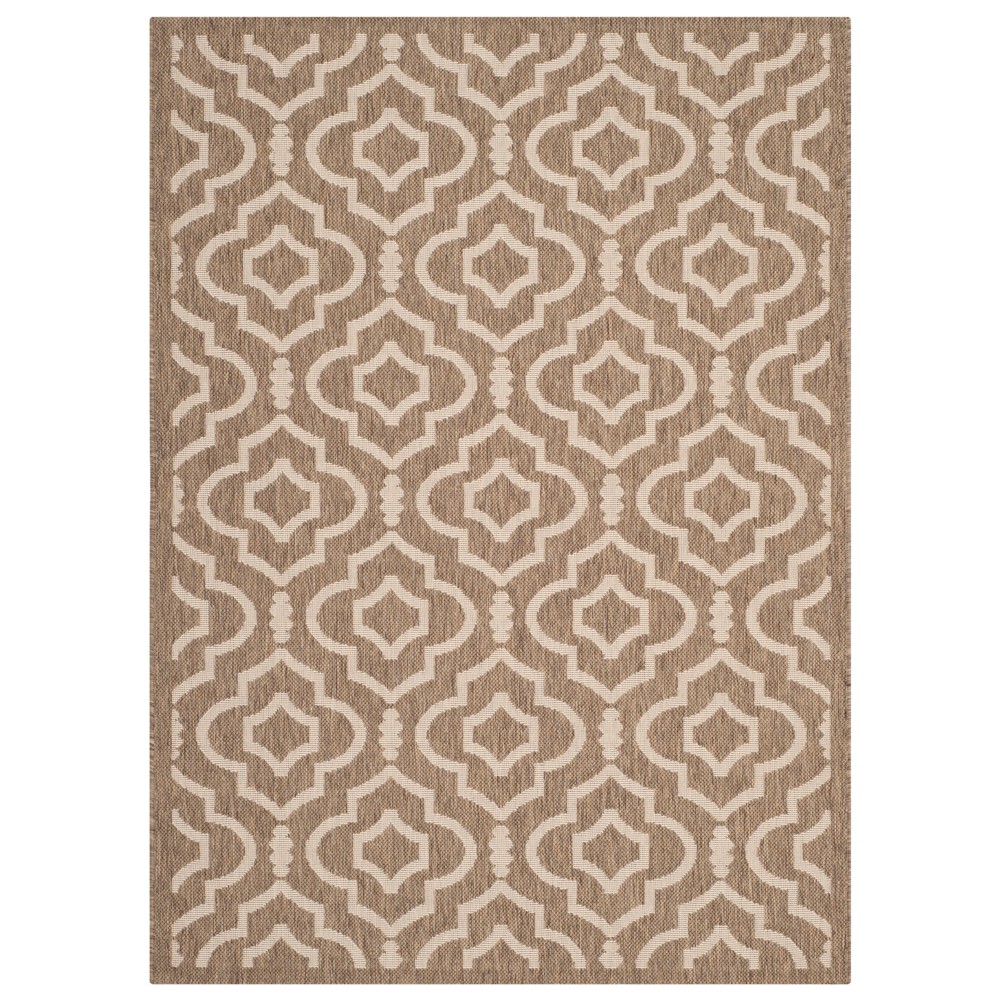 4'X5'7in Rectangle Avril Outdoor Rug Brown/Bone - Safavieh