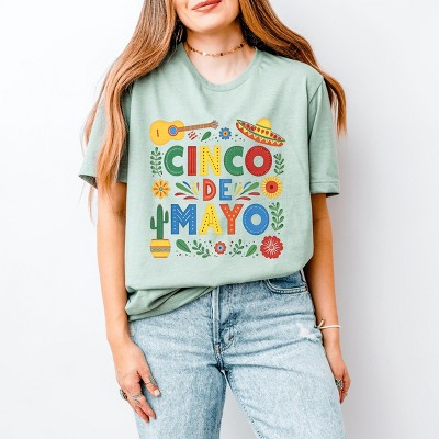 Simply Sage Market Cinco De Mayo Icons Short Sleeve Tee - L - Sage