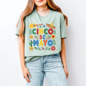 Simply Sage Market Cinco De Mayo Icons Short Sleeve Tee - L - Sage - 1 of 4