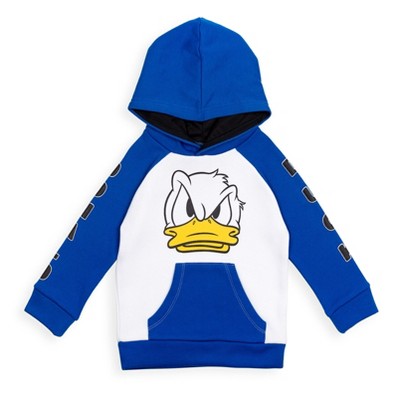 Disney Mickey Mouse Donald Duck Big Boys Fleece Hoodie Blue / White 14-16