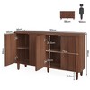 Resenkos Sideboard Buffet, Kitchen Storage Cabinet,59.4" Sideboard Buffet, White Credenza Storage Cabinet with Doors,Black - 2 of 3