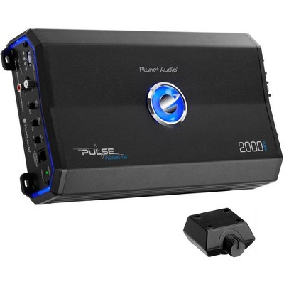 Planet Audio PL2500.1M Pulse 2500 Watt Class A/B Monoblock 2 Ohm MOSFET Power Car Amplifier with Bass Boost Remote, Black