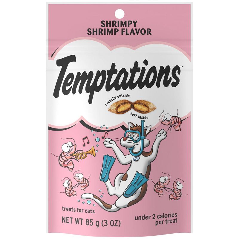 Temptations Shrimpy Shrimp Flavor Crunchy Cat Treats, 1 of 8