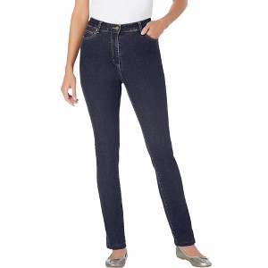 Woman Within Plus Size Petite Stretch Slim Denim Jean - 1 of 4