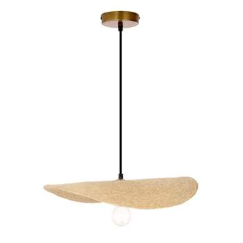 River of Goods 18" 1-Light Morty Metal and Jute Oval Hanging Pendant