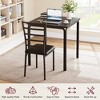 3-Piece Kitchen Dining Room Table Chair Set, Modern Dinette Set for 2, 2 Metal-Back Chairs, for Dinette, Kitchen, Dining Room - 2 of 4