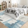 Acekool 9x12 Modern Abstract Area Rug, Machine Washable Low Pile, Non-Slip Stain Resistant Carpet for Living Room, Bedroom, Office, Beige Blue - 4 of 4