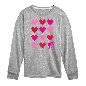 Boys' - Barbie - Barbie Heart Grid Long Sleeve Graphic T-Shirt - 1 of 4