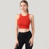 Anna-Kaci Active Women's Ribbed High Neck Crop Top with Double Strap Detail - 2 of 4