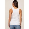 PinkBlush Ivory Ribbed Sleeveless Ruched Maternity Tank Top - 3 of 4