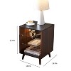 Crystal Modern Bedside Table with 3 Color LED Lighting,  Nightstand with 2-tier Glass Storage Shelf for Bedroom, Indoor Furniture - The Pop Home - image 2 of 4