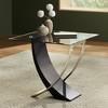 Studio 55D Modern Black Square Accent Side End Table 24" Wide Brushed Gold Leg Clear Glass Tabletop for Living Room Bedroom Bedside Entryway Office - 2 of 4