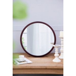 Kumasinova 19.7" Round Wall Mirror with Wooden Frame,Decorative Mirror for Wall Decor,Living Room,Bathroom,Bedroom - 1 of 4