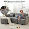 DYHOME 92.12" 2-Pc Modular Chenille Upholstered Sectional Sofa, Modern 3 Seater L-Shaped Compression Couch with Movable Ottoman - 3 of 4
