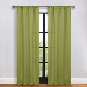 Classic Modern Solid Room Darkening Semi-Blackout Curtains, Rod Pocket, Set of 2 by Blue Nile Mills - 1 of 4