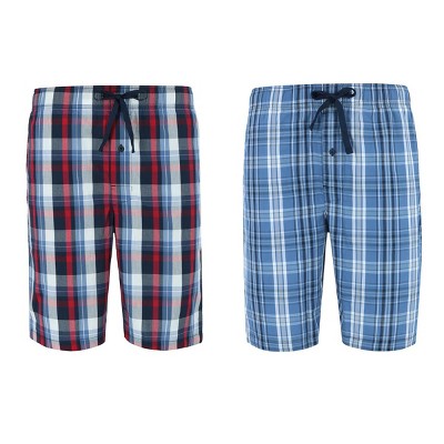 Hanes Men s Woven Tagless Plaid Shorts pack Of 2 2xl Red blue Plaid Target