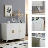 39.3" MDF Sideboard Buffet Cabinet with 3 Doors, Removable Shelves, Large Storage for Living Room, Dining Room, Office - 3 of 4