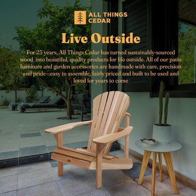 Ergonomic Western Red Cedar Adirondack Chair with Wide Arm Paddles