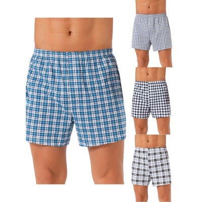 INSPIRE CHIC Men's 4 Pack Classic Plaid Printing Boxer Shorts