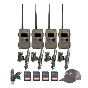 Cuddeback CuddeLink Wireless Black Flash Trail Camera w/Mount, and SD Card Bundle (4 Pack) - 1 of 4