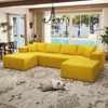 SYFERLORY 140.5" Cloud Sectional Couch with U-Shape Chaise,Modern Modular Sofa with Deep Seat, Yellow (Chenille Fabric) - 3 of 4