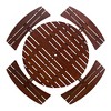 8-Person Outdoor Patio Wooden Round Picnic Table with 4 Built-in Benches and Umbrella Hole - 4 of 4