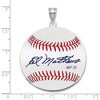 Black Bow Jewelry Sterling Silver Eddie Mathews Signature LG Enamel Baseball Pendant - 4 of 4