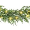 Puleo 9'x10" Pre-Lit Battery-Operated Cedar Garland with Twinkle Rice Lights - 4 of 4