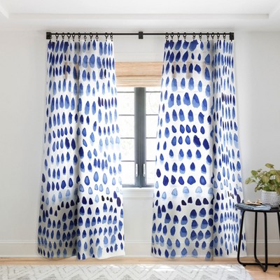 Irish Lehnhardt Painted Dots Blue Single Panel Sheer Window Curtain - Society6