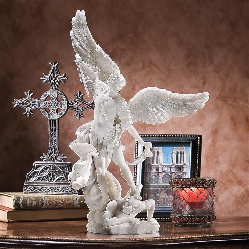 Blanc Design Toscano WU73507 Statue de l’Archange Saint Michel 10 x 20,5 x 37 cm 