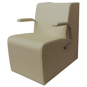 PureSana Chromium Anastasia Professional Hair Drying Chair for Salons with Vinyl Upholstered High Density Foam Padding and Chrome Armrests, Tan - 1 of 4
