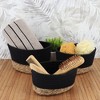 Evideco French Home Goods Set of 3 Stackable Cotton and Seagrass Baskets - Perfect for Home Organization and Stylish Storage - 2 of 4