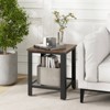 Costway 2 PCS Industrial End Table 2Tier Side Table with Storage Shelf Sofa Black - image 2 of 4