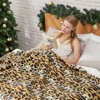 Cozy Bliss Double-sided Faux Fur Throw Blanket Soft Animal Printed Bed Blanket - 2 of 4