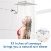 SEVOBAL Shower Faucets 12" Adjustable Extension Arm High-pressure Rain Shower Head, Rain Fixed Bathroom Faucets Accessories, Silver, 12"*12"*2.5" - 3 of 4