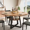 Round Dining Table for 4-6, 47" Kitchen Table with Storage Shelf, Wooden Dinner Table with Metal Base for Home Living Room, No Chairs - 3 of 4