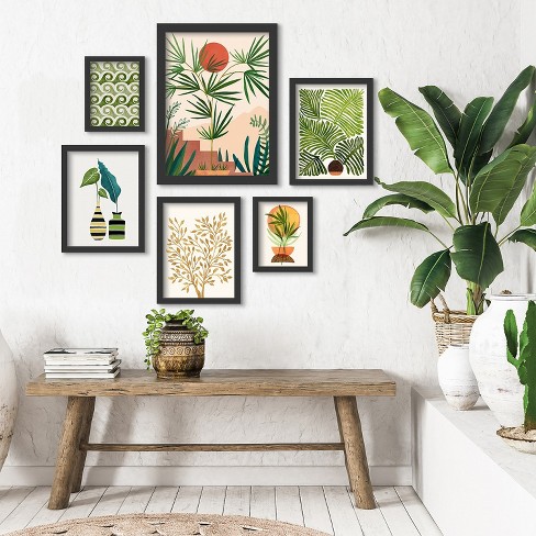 6 Piece Framed Prints Gallery Wall Art Set Weekend In Mojave By Modern Tropical Americanflat Target