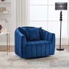 Oversized Velvet Swivel Accent Chair, 40.35"W Tufted Modern Barrel Armchair with Pillows for Living Room or Office-Maison Boucle - 2 of 4