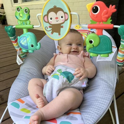 Bright Starts Playful Paradise Vibrating Baby Bouncer With Toys : Target