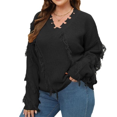 Womens Slouchy Long Sleeve Sweaters Cute Baggy Pullover Sweater