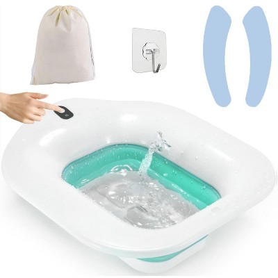 iMountek"Foldable Postpartum Sitz Toilet Seat Bidet for Hemorrhoid, Elderly & Postpartum Care - 1400ML"White&Green
